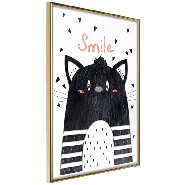 Inramad Poster / Tavla - Cheerful Kitten