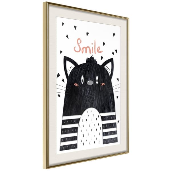 Inramad Poster / Tavla - Cheerful Kitten