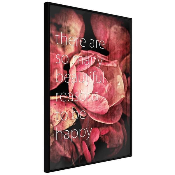 Inramad Poster / Tavla - Many Reasons to Be Happy