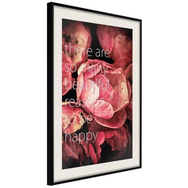 Inramad Poster / Tavla - Many Reasons to Be Happy