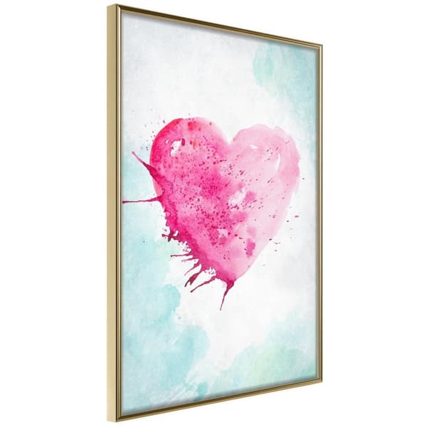 Inramad Poster / Tavla - Symbol Of Love Guldram 40x60