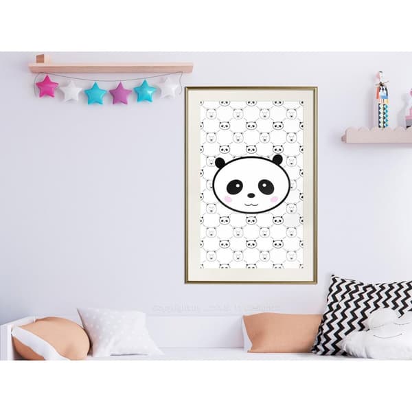 Inramad Poster / Tavla - Panda and Friends
