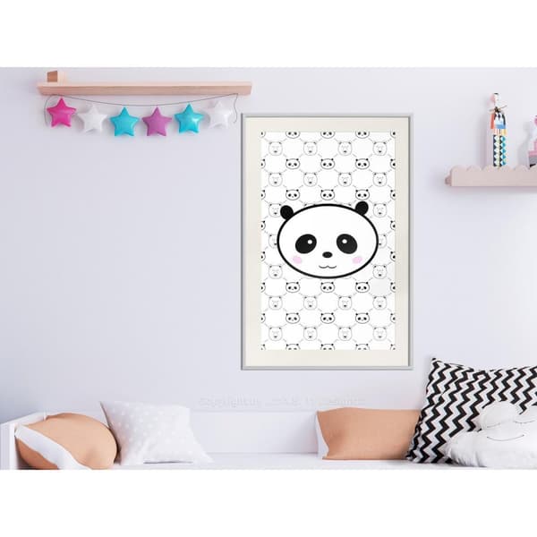 Inramad Poster / Tavla - Panda and Friends