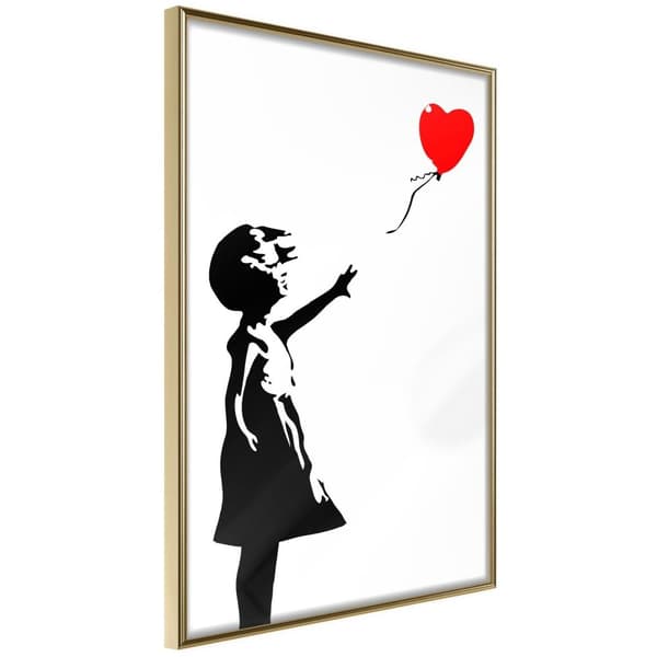 Inramad Poster / Tavla - Banksy: Girl with Balloon I
