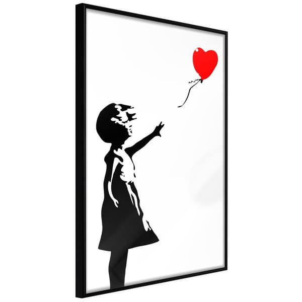 Inramad Poster / Tavla - Banksy: Girl with Balloon I