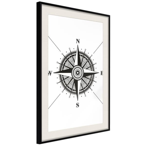 Inramad Poster / Tavla - Rose of the Winds