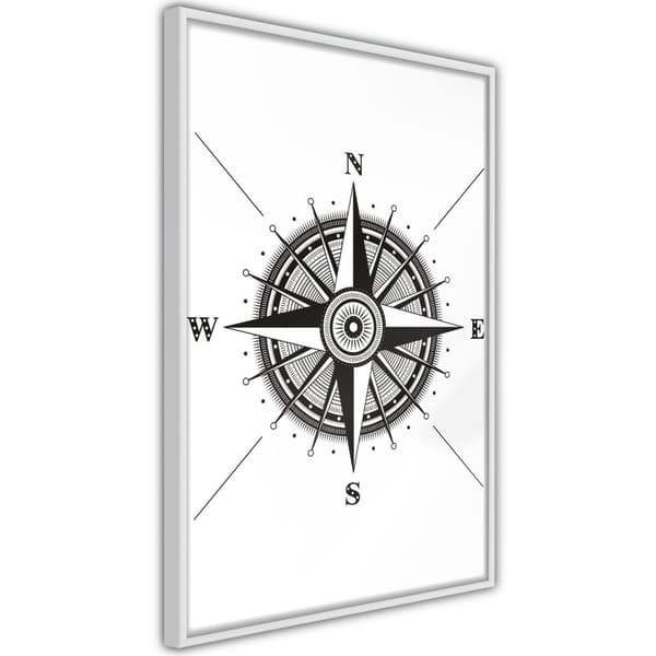 Inramad Poster / Tavla - Rose of the Winds Vit ram 40x60