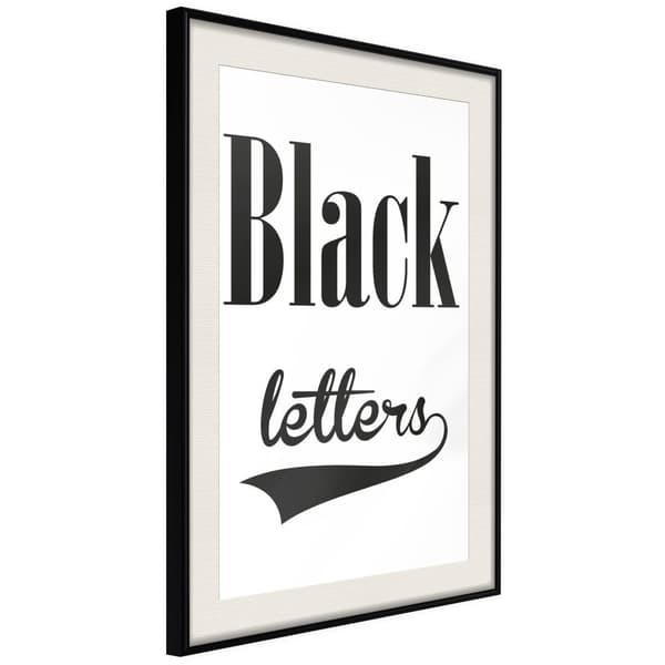 Inramad Poster / Tavla - Black Lettering