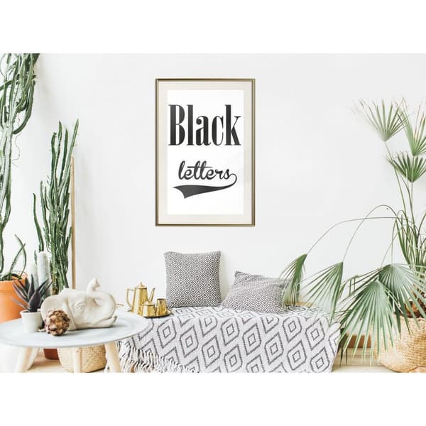 Inramad Poster / Tavla - Black Lettering