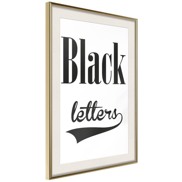 Inramad Poster / Tavla - Black Lettering