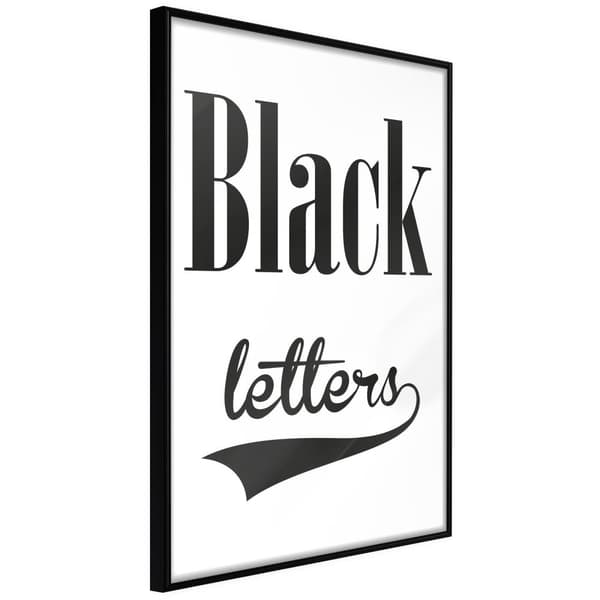 Inramad Poster / Tavla - Black Lettering