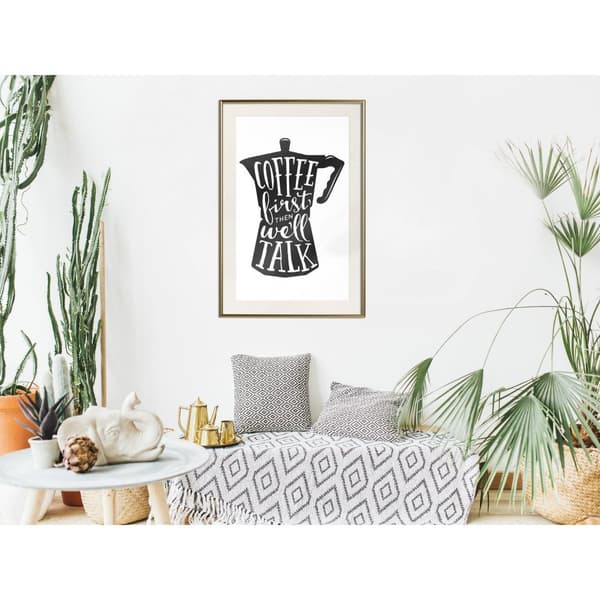 Inramad Poster / Tavla - Coffee First