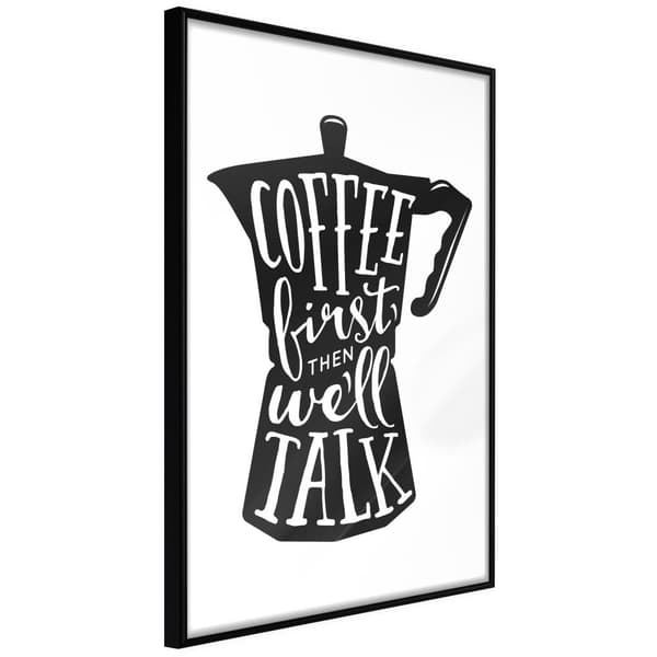 Inramad Poster / Tavla - Coffee First