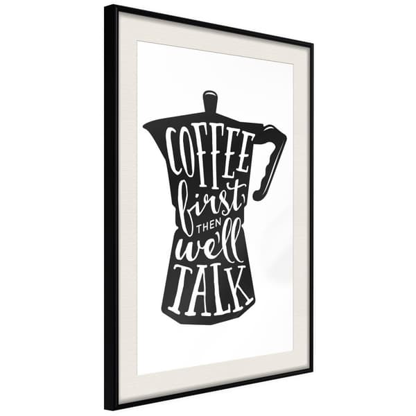 Inramad Poster / Tavla - Coffee First