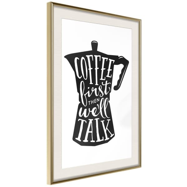 Inramad Poster / Tavla - Coffee First