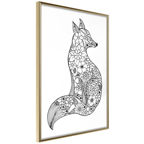 Inramad Poster / Tavla - Openwork Fox