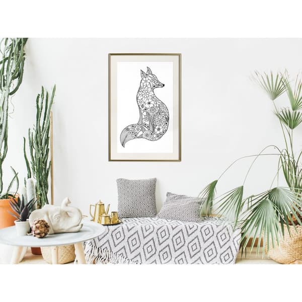 Inramad Poster / Tavla - Openwork Fox