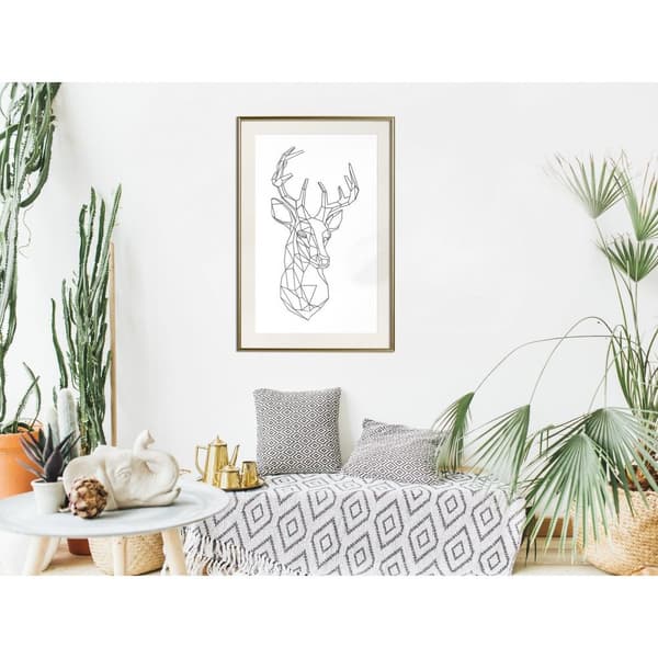 Inramad Poster / Tavla - Minimalist Deer