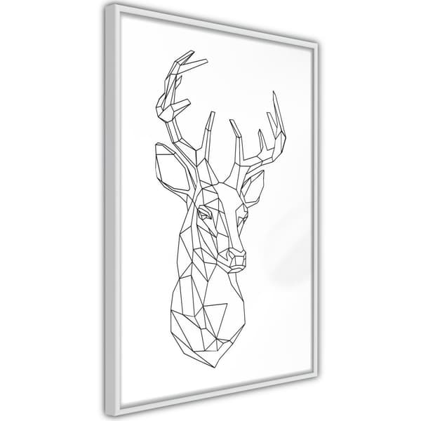Inramad Poster / Tavla - Minimalist Deer