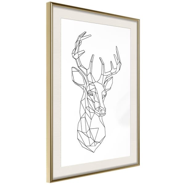 Inramad Poster / Tavla - Minimalist Deer
