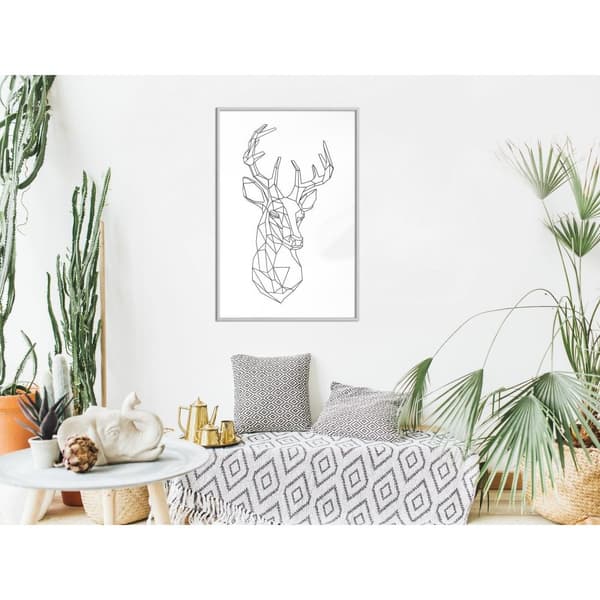 Inramad Poster / Tavla - Minimalist Deer