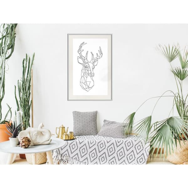 Inramad Poster / Tavla - Minimalist Deer