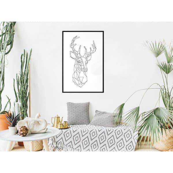 Inramad Poster / Tavla - Minimalist Deer