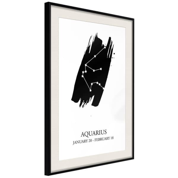 Inramad Poster / Tavla - Zodiac: Aquarius I