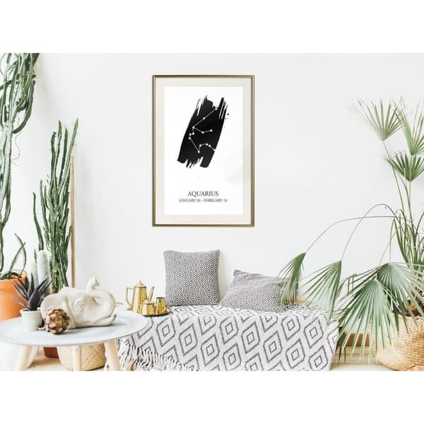 Inramad Poster / Tavla - Zodiac: Aquarius I