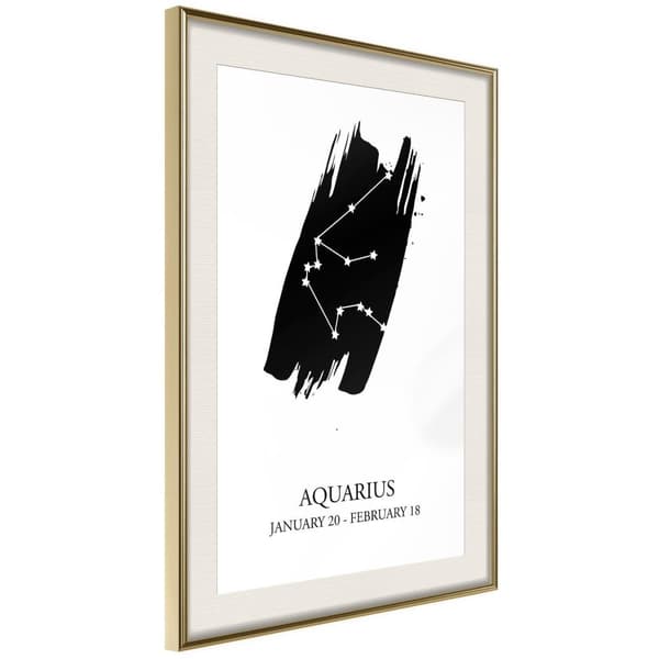 Inramad Poster / Tavla - Zodiac: Aquarius I
