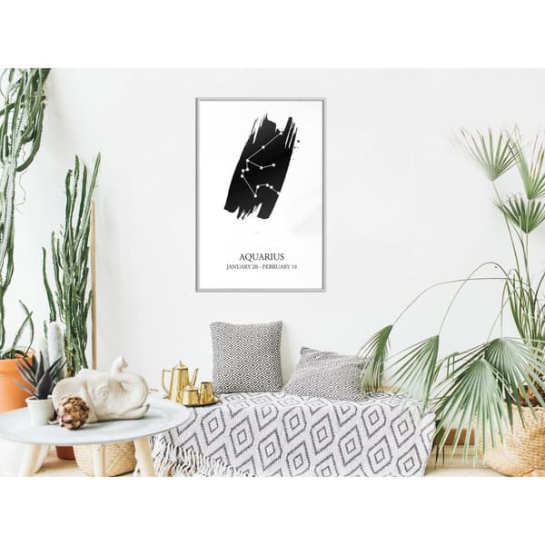 Inramad Poster / Tavla - Zodiac: Aquarius I