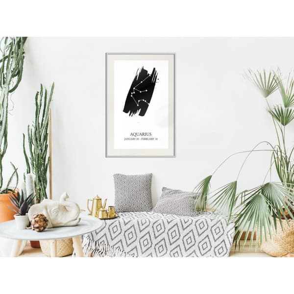 Inramad Poster / Tavla - Zodiac: Aquarius I