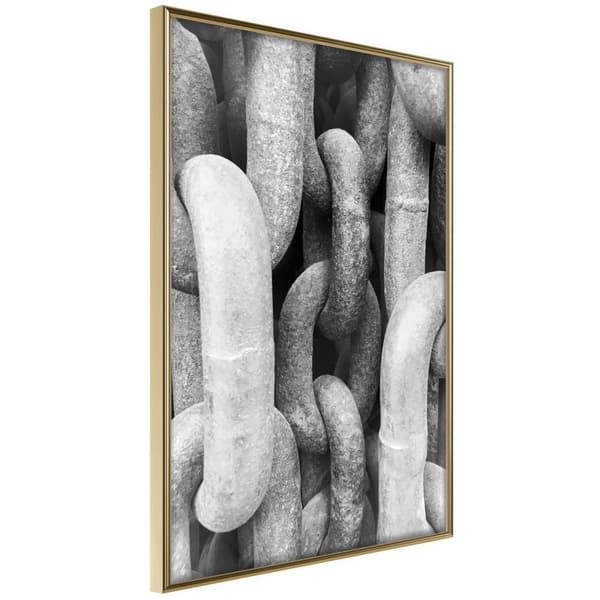 Inramad Poster / Tavla - Chains Guldram 20x30