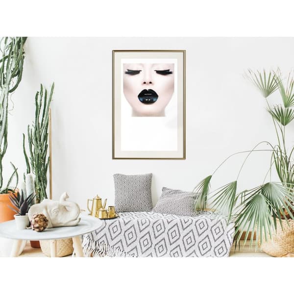 Inramad Poster / Tavla - Black Lipstick