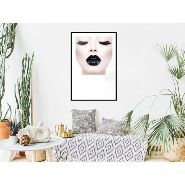 Inramad Poster / Tavla - Black Lipstick