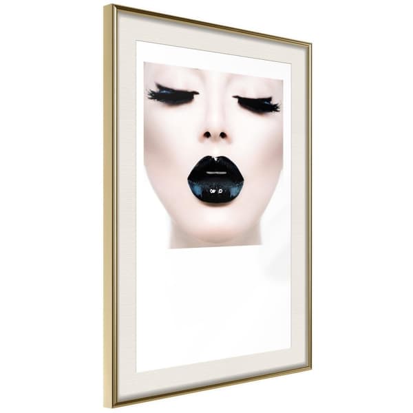 Inramad Poster / Tavla - Black Lipstick