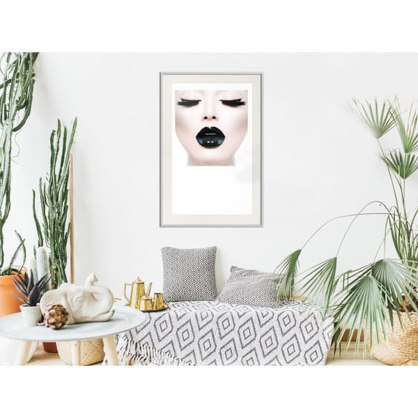 Inramad Poster / Tavla - Black Lipstick