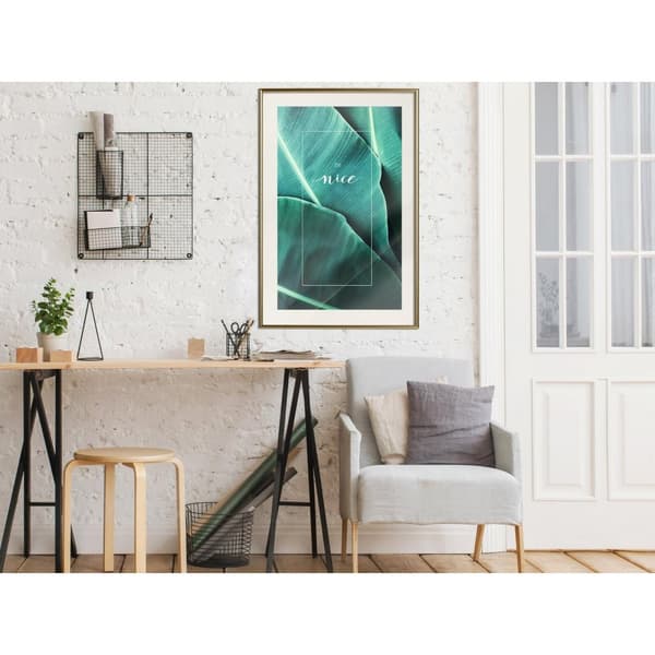 Inramad Poster / Tavla - Banana Leaves with a Message (Green)