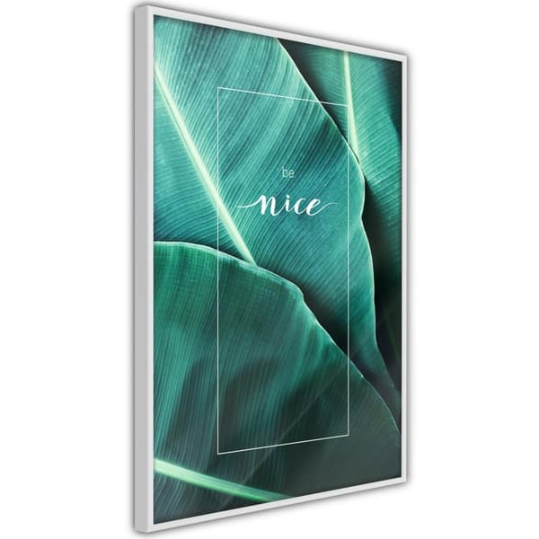 Inramad Poster / Tavla - Banana Leaves with a Message (Green)