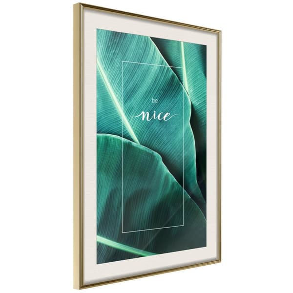 Inramad Poster / Tavla - Banana Leaves with a Message (Green)
