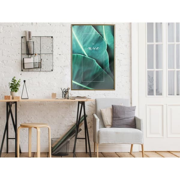 Inramad Poster / Tavla - Banana Leaves with a Message (Green)