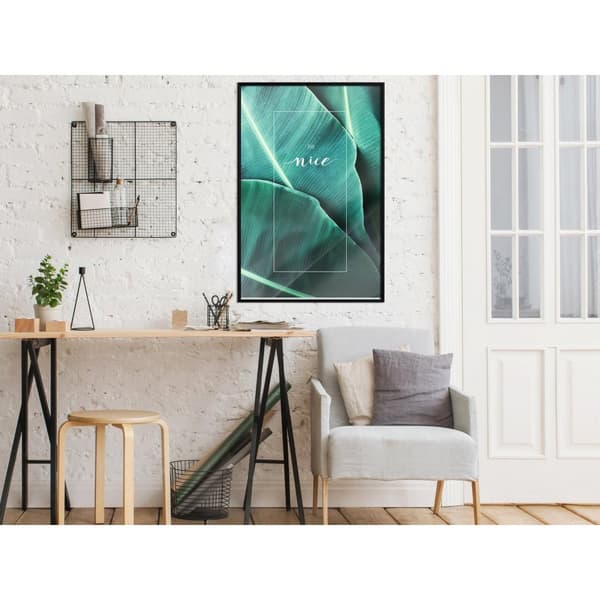 Inramad Poster / Tavla - Banana Leaves with a Message (Green)