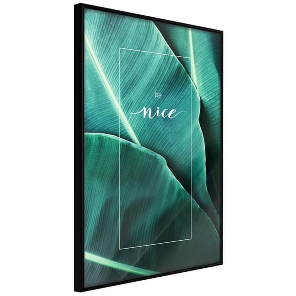 Inramad Poster / Tavla - Banana Leaves with a Message (Green)