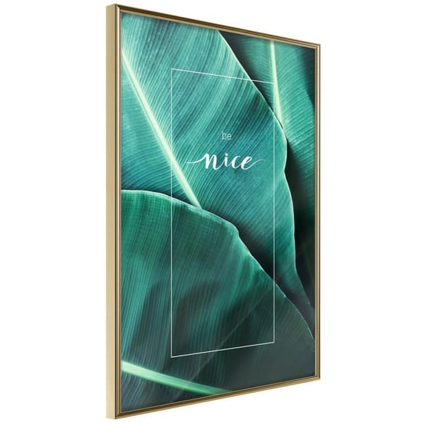 Inramad Poster / Tavla - Banana Leaves with a Message (Green)