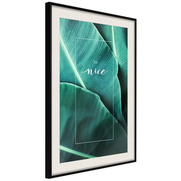 Inramad Poster / Tavla - Banana Leaves with a Message (Green)