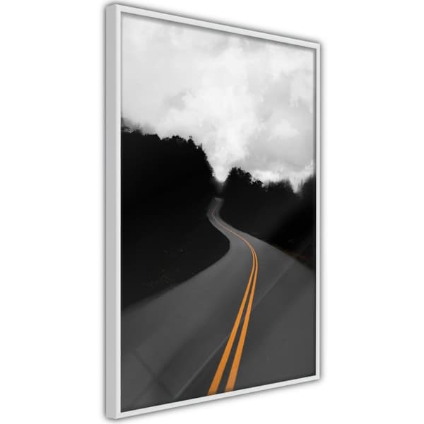 Inramad Poster / Tavla - Road Into the Unknown