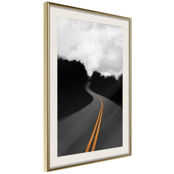 Inramad Poster / Tavla - Road Into the Unknown