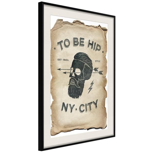 Inramad Poster / Tavla - Hipster Svart ram med passepartout 20x30