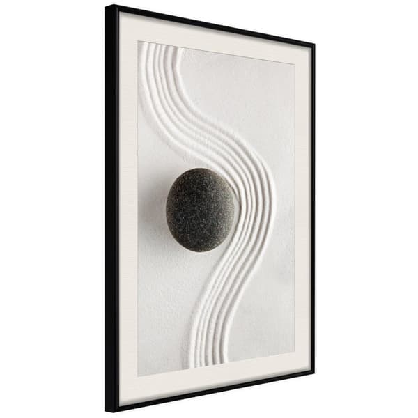 Inramad Poster / Tavla - Zen Garden Svart ram med passepartout 20x30