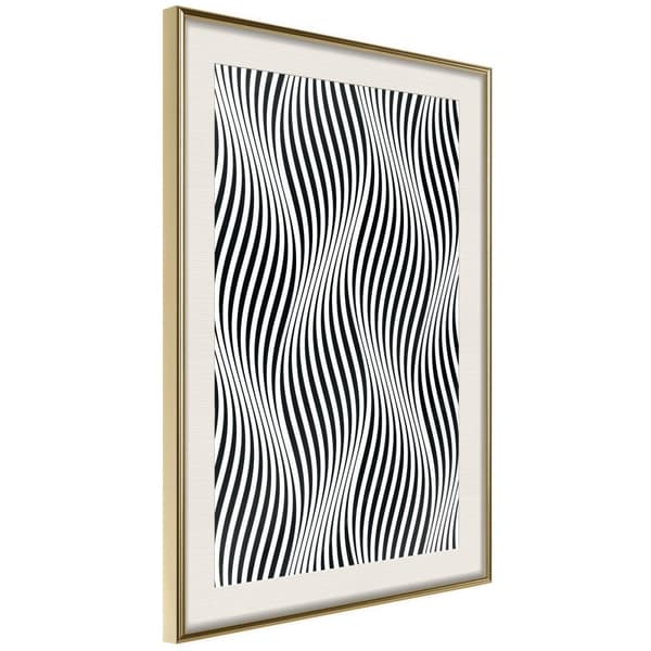 Inramad Poster / Tavla - Illusion of Movement Guldram med passepartout 30x45